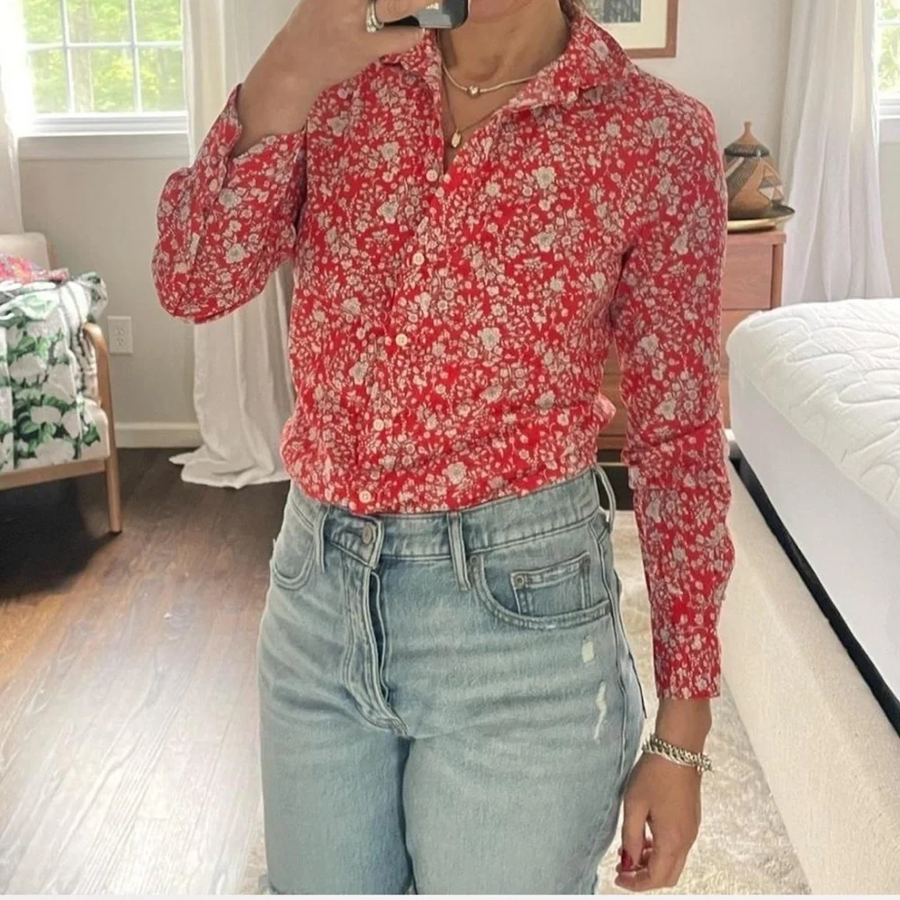 J. Crew Perfect Shirt Liberty London Summer Blooms Collection Floral Blouse 4